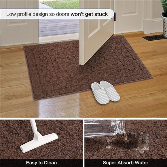 Indoor Door Mat Front Door Mat Indoor Rugs for Entryway - 24" x 36", Coffee - Picture 6 of 6